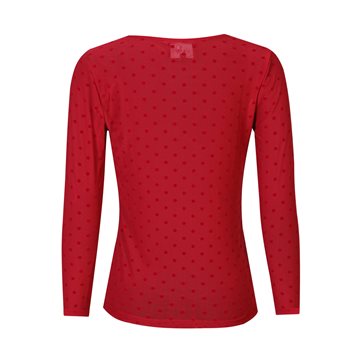 Liberté - Mesh Ls Tshirt Dot - Dark Rasberry Medium Dot
